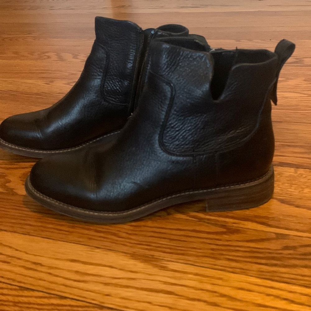 Black leather boots